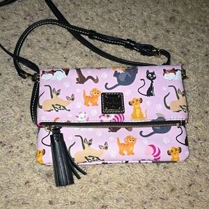 Dooney & Bourke Pink Crossbody Bag with Cat Print